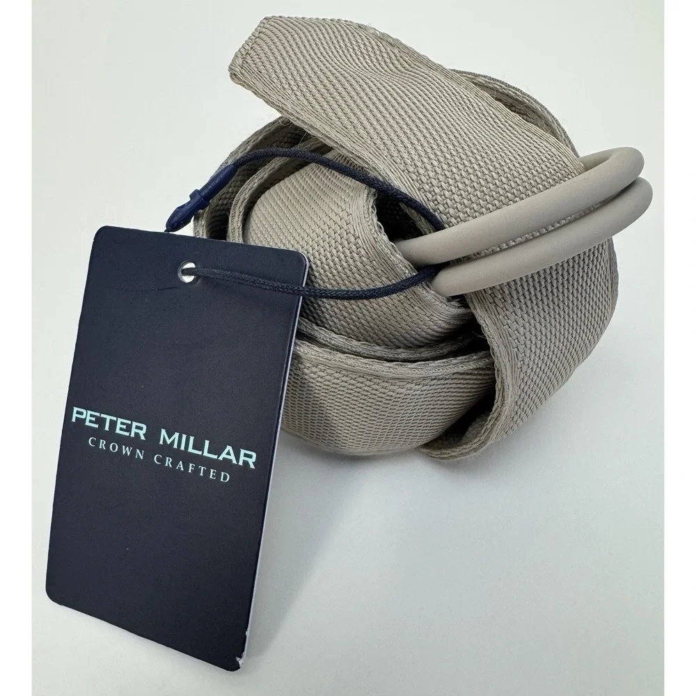 NWT PETER MILLAR CROWN CRAFTED PERFORMANCE O-RING BELT SIZE XL KHAKI $90
